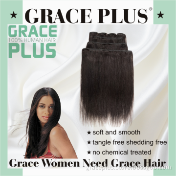 2015 wholesale brazilian straight human hair cheap 100% human hair clip in hair extensions for black women